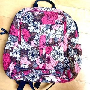 Vera Bradley Campus Backpack Mocha Rouge Pattern